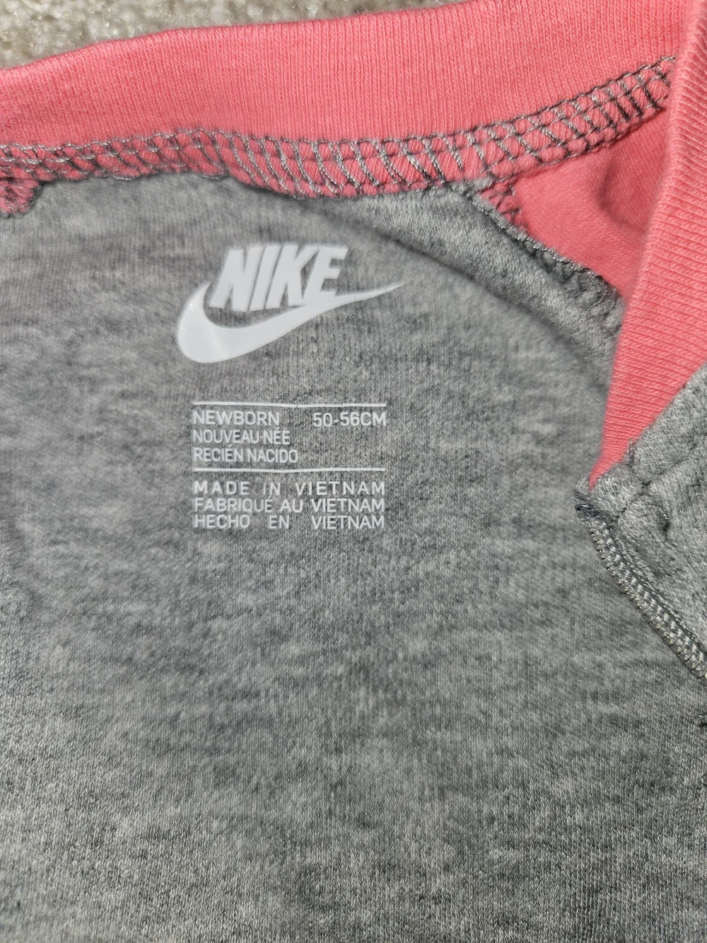Nike Newborn Footed Romper Duo - Black, Gray & Pink